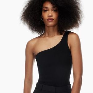 Babaton Sculpt One shoulder Tank - Coffee Bean M